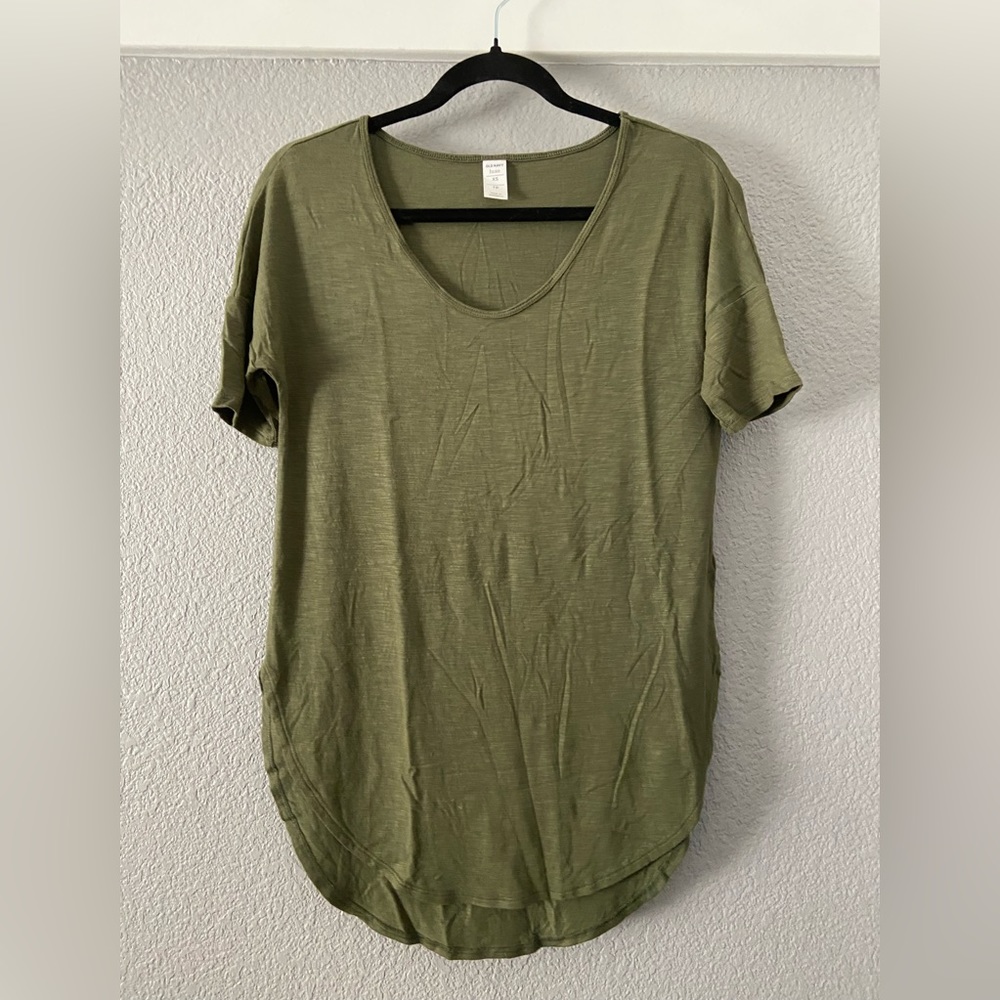 Old Navy luxe army green long tshirt